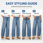 👖 Pull On & Go | Women's Elastic-Waist Relaxed Wide-Leg Jeans