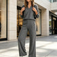 👚🌸 Bestseller – Women's Casual V-Neck Top & Wide-Leg Pants