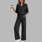 👚🌸 Bestseller – Women's Casual V-Neck Top & Wide-Leg Pants
