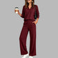 👚🌸 Bestseller – Women's Casual V-Neck Top & Wide-Leg Pants