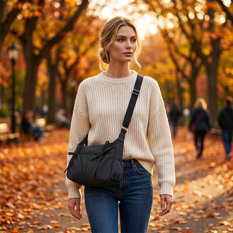 ⌛Limited-Time Offer-Casual Plaid Slouchy Shoulder Bag