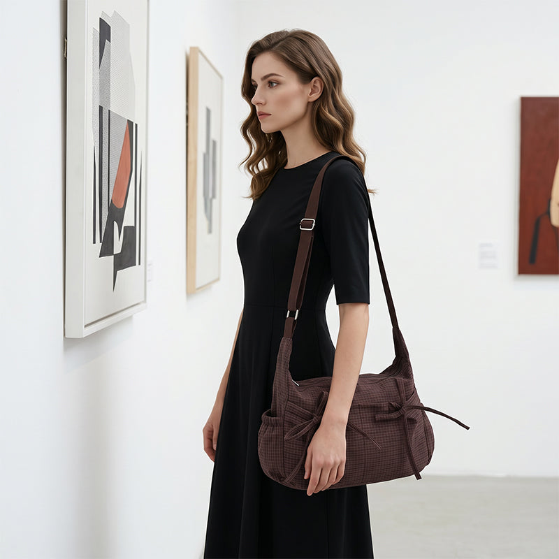 ⌛Limited-Time Offer-Casual Plaid Slouchy Shoulder Bag