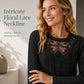 🌸 Lace Detail, Easy Elegance | Women's Floral Lace Patchwork Long-Sleeve Top