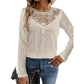 🌸 Lace Detail, Easy Elegance | Women's Floral Lace Patchwork Long-Sleeve Top