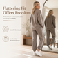 Women's Casual Two-Piece Lounge Set Featuring Oversized Button-Down Shirt and Jogger Pants with Side Stripes