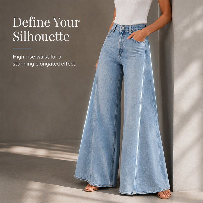 💙 Women's Casual High-Waisted Wide-Leg Jeans