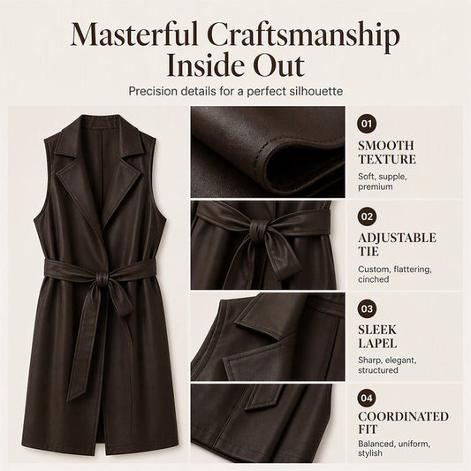 ⌛Limited-Time Offer-Women's Elegant PU Leather Vest Jacket