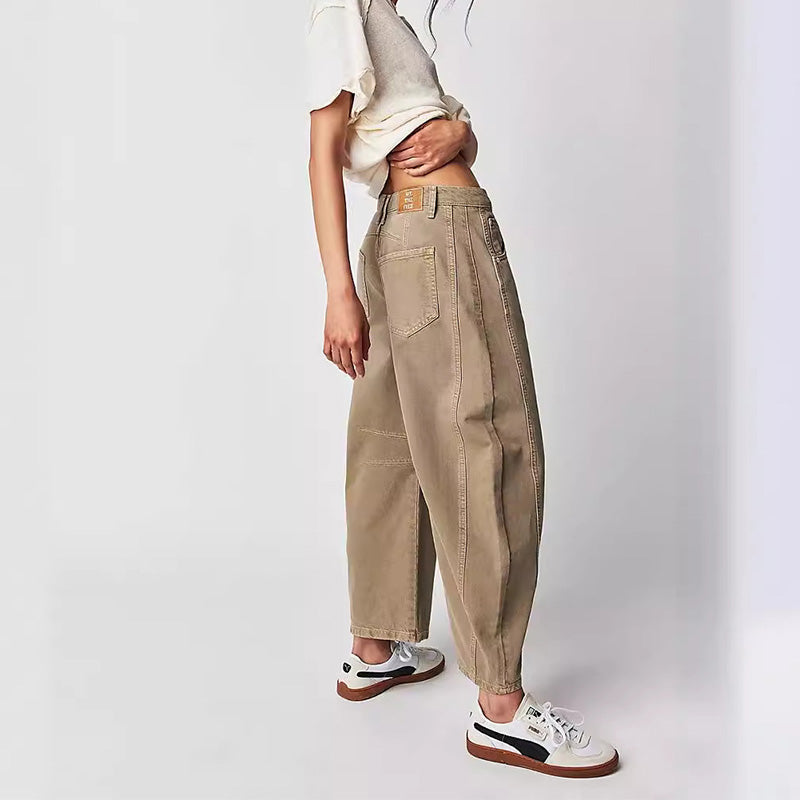 👖 Sculpted Retro Shape | Women's Curved Wide-Leg Denim Jeans