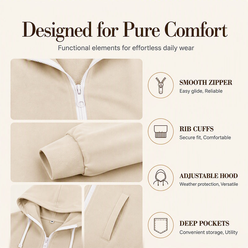 ⌛Limited-Time Offer-Women's Longline Zip Up Hooded Jacket