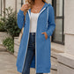 ⌛Limited-Time Offer-Women's Longline Zip Up Hooded Jacket