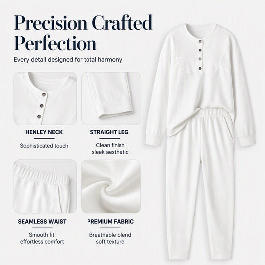 ⌛Limited-Time Offer-Women's Half-Button Sweatshirt & Sweatpants Set