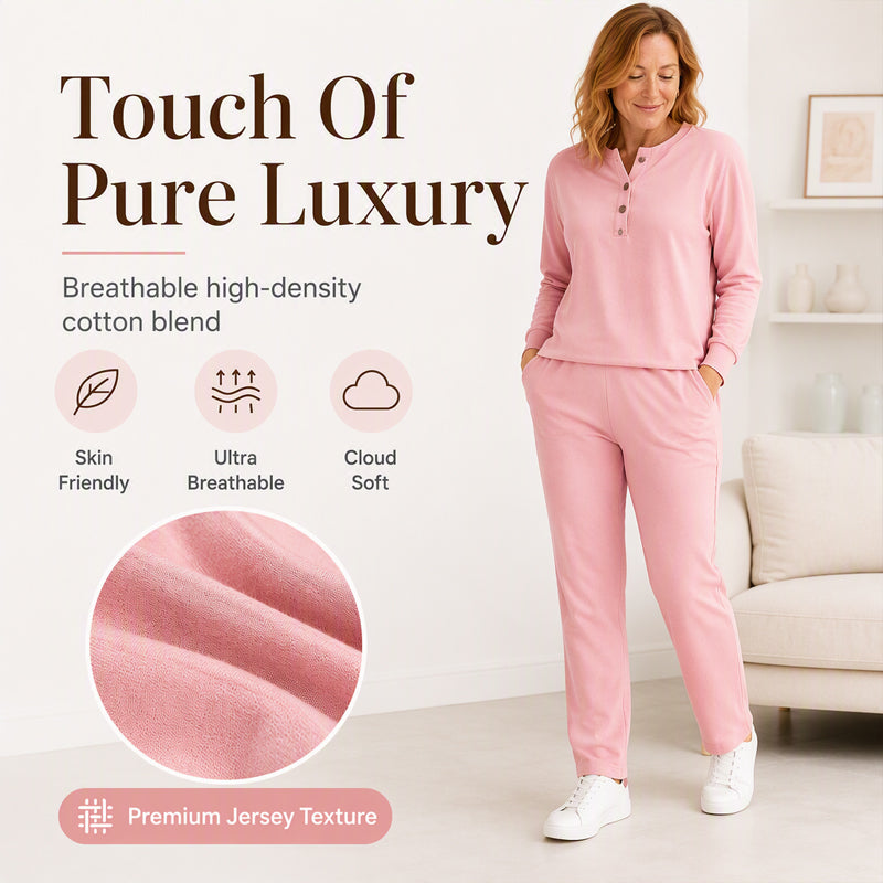 ⌛Limited-Time Offer-Women's Half-Button Sweatshirt & Sweatpants Set