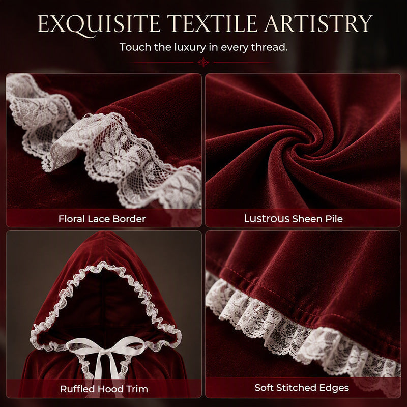 🎅Christmas Eve Specials-Dramatic Hooded Lace Cape