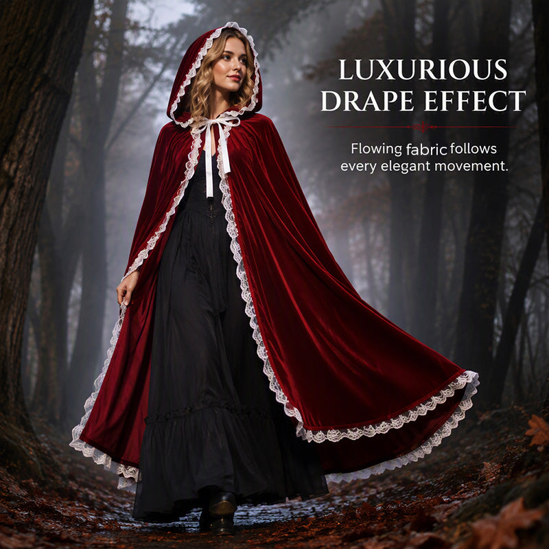 🎅Christmas Eve Specials-Dramatic Hooded Lace Cape