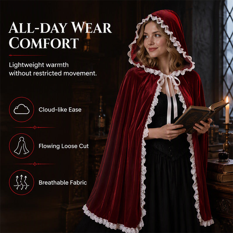 🎅Christmas Eve Specials-Dramatic Hooded Lace Cape