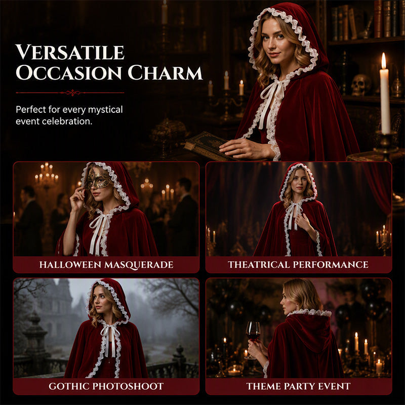 🎅Christmas Eve Specials-Dramatic Hooded Lace Cape