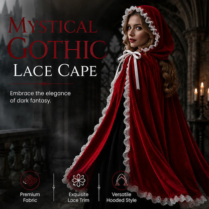 🎅Christmas Eve Specials-Dramatic Hooded Lace Cape