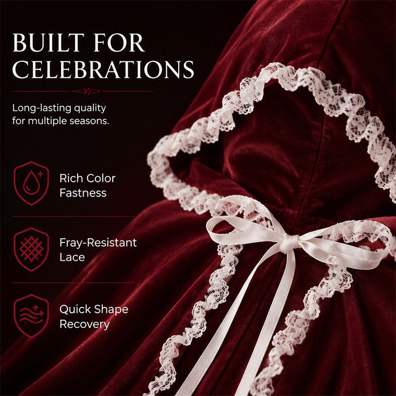 🎅Christmas Eve Specials-Dramatic Hooded Lace Cape