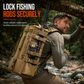 Men's Outdoor Fishing Backpack Large Capacity Multi-functional Travel Bag with Rod Holder Lure Tackle Bag