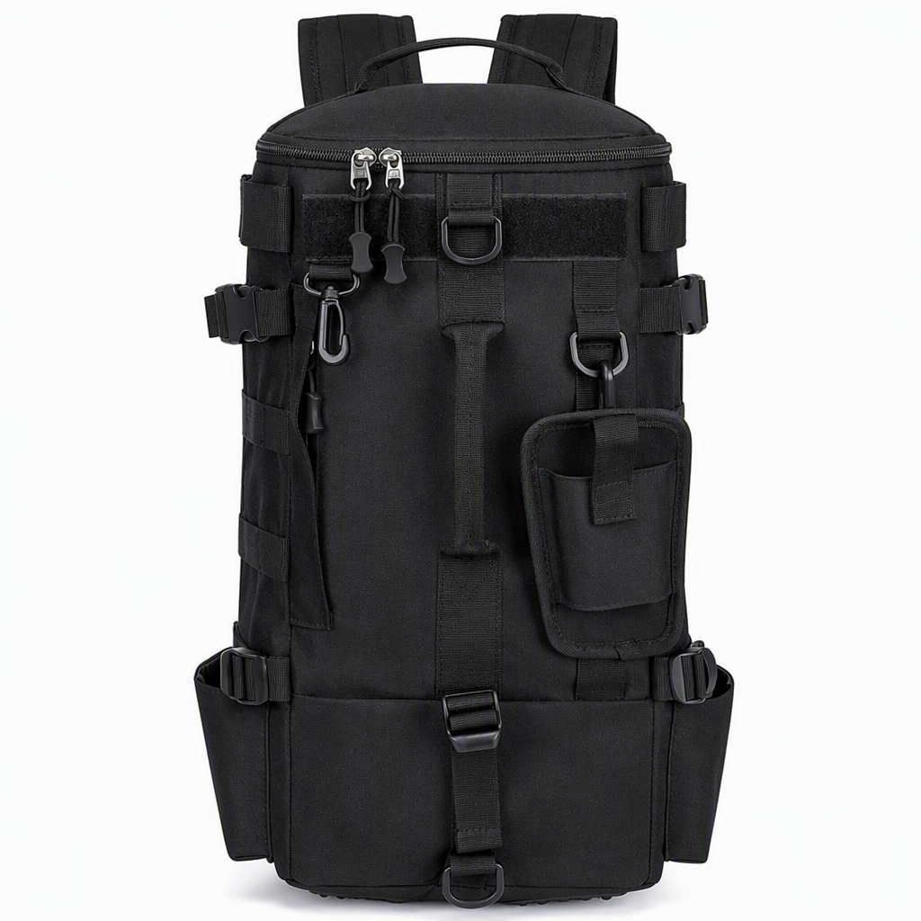 Men's Outdoor Fishing Backpack Large Capacity Multi-functional Travel Bag with Rod Holder Lure Tackle Bag