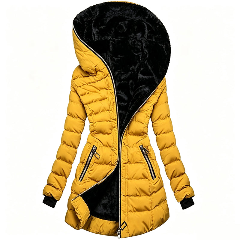 ❄️Warmth Without the Bulk | Women's Plush-Lined Hooded Mid-Length Coat⚡ Free Shipping
