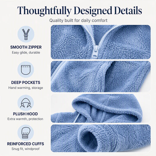 Women's Cozy Fuzzy Hooded Jacket