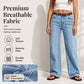 Women's Stretchy Wide-Leg Jeans with Raw Trim