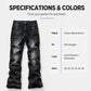 Men's Urban Street Style Paint Splatter Distressed Denim Jeans