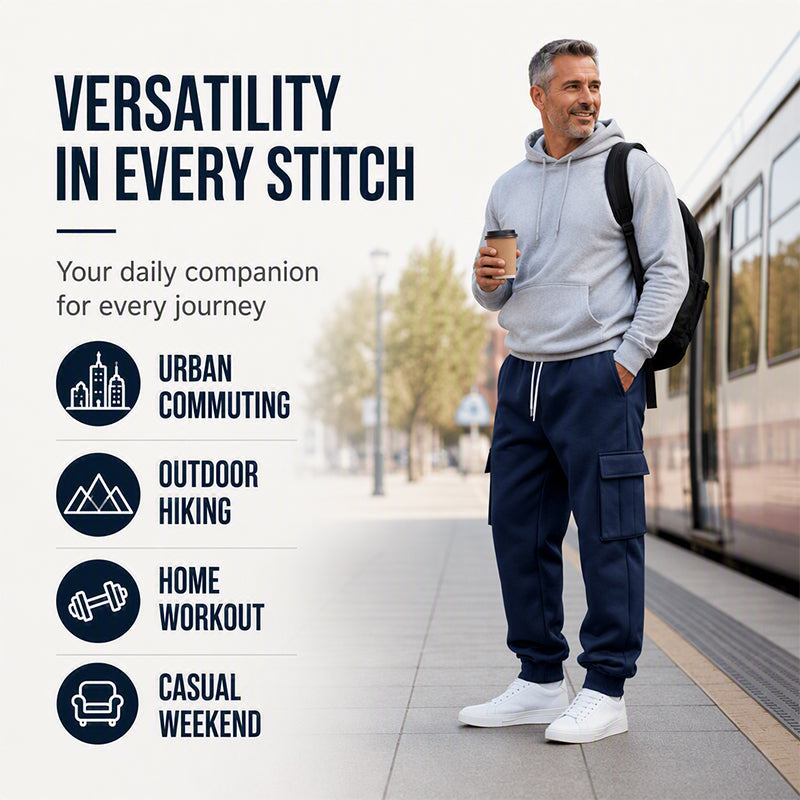 👖 Pull On & Go | Men's Loose Drawstring Cargo Jogger Pants