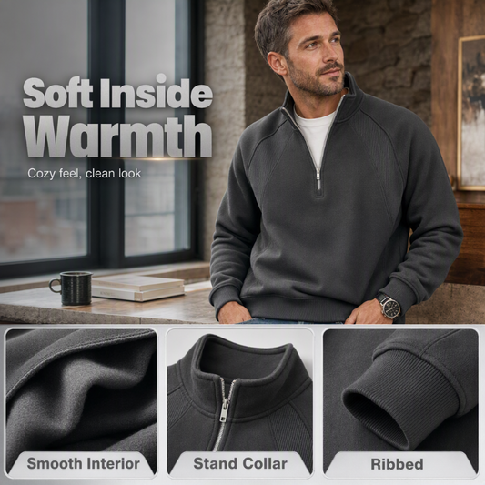 Men's Casual Warm Half-Zip Sweatshirt