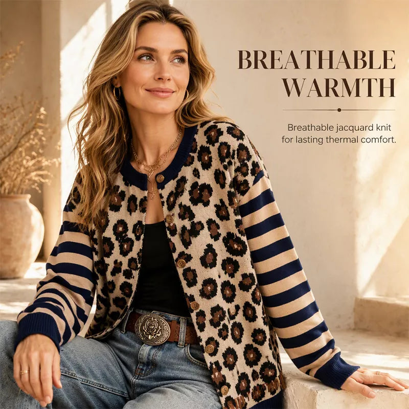🐆 Statement Print, Cozy Layers | Women's Leopard Print Cardigan ⚡