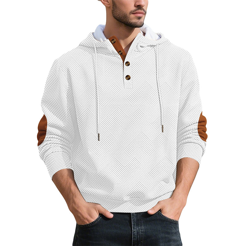 Men's Casual Jacquard Hooded Sweatshirt