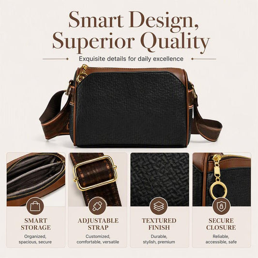 Stylish 3-Layer Diamond-Patterned Crossbody Bag