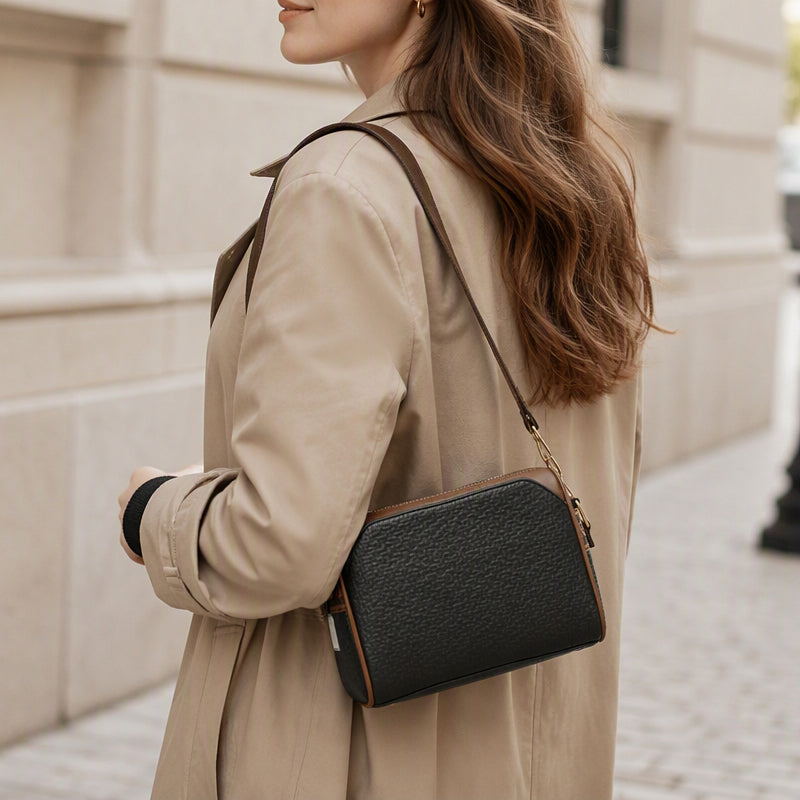 Stylish 3-Layer Diamond-Patterned Crossbody Bag