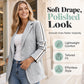 Women's Cable Knit Blazer with Side Stripe