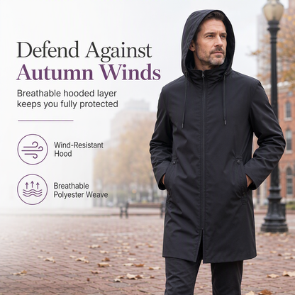 Men's Hooded Slim Fit Windbreaker Coat