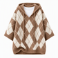 Women's Casual Plaid Hooded Knitted Sweater