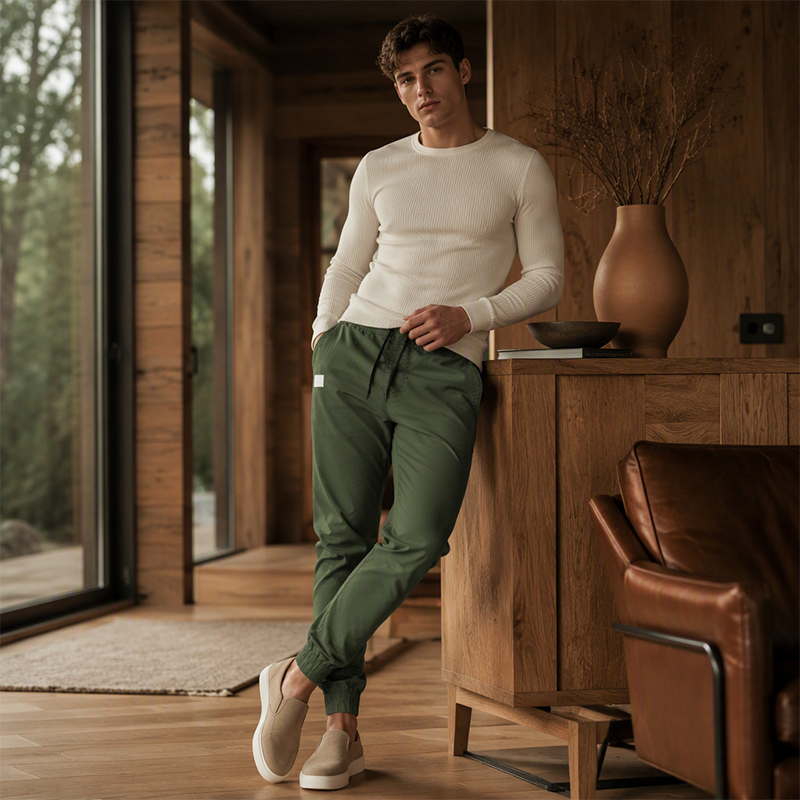Men's Slim Fit Casual Drawstring Pants