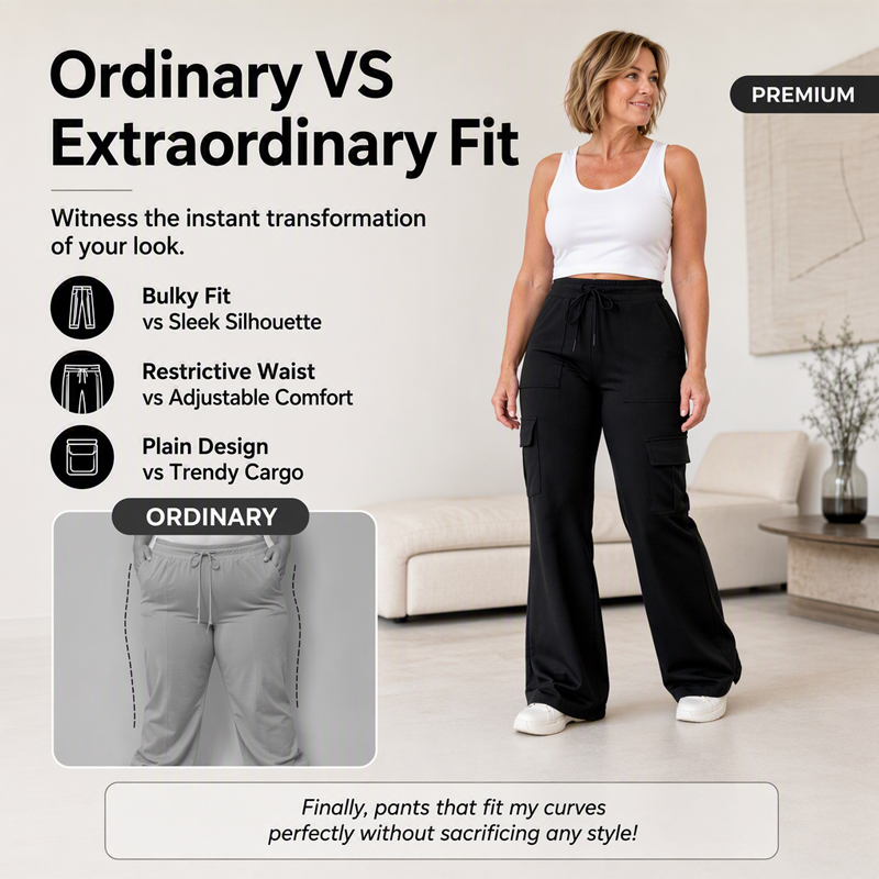 👖 Utility Detail, Flattering Flare | Women's High-Waist Drawstring Cargo Pants
