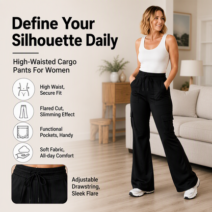 👖 Utility Detail, Flattering Flare | Women's High-Waist Drawstring Cargo Pants