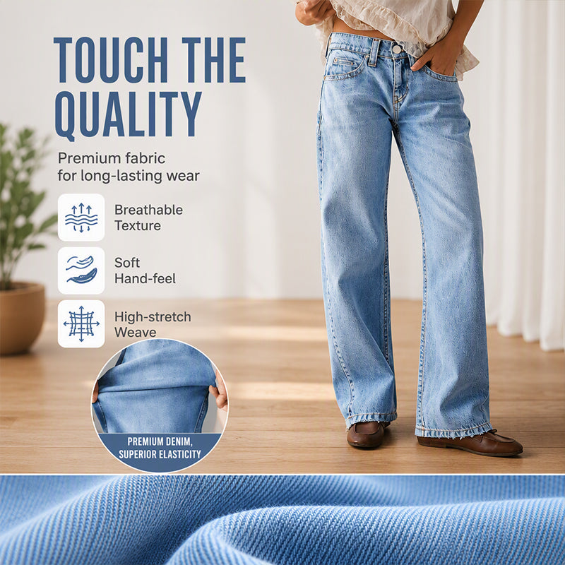 ⌛Limited-Time Offer-Women's High Elastic Wide-Leg Denim Jeans