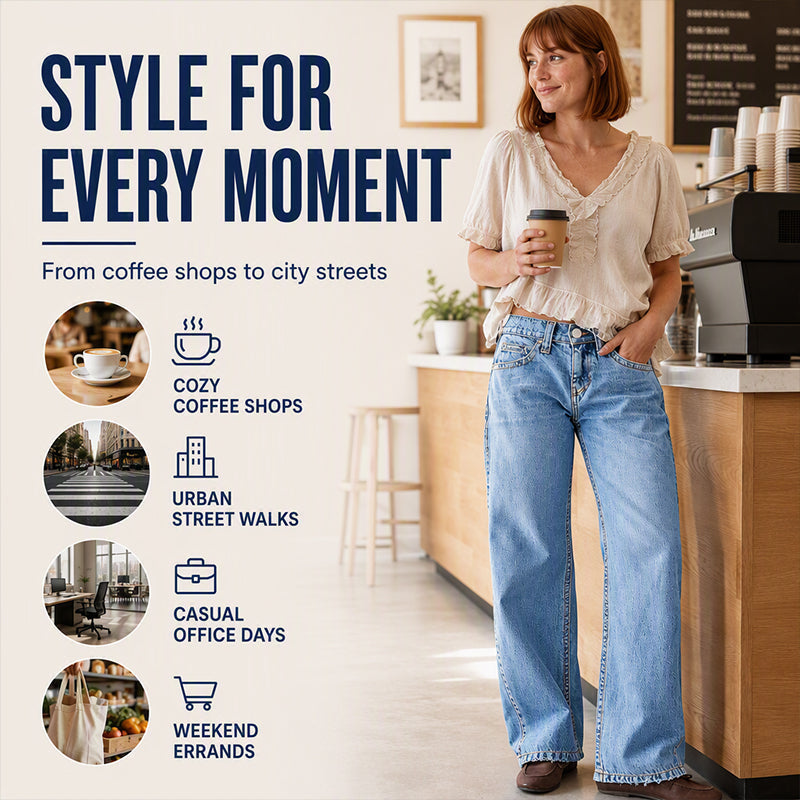 ⌛Limited-Time Offer-Women's High Elastic Wide-Leg Denim Jeans