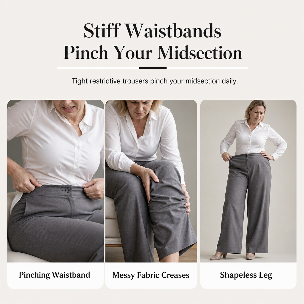 ⌛Limited-Time Offer-Women's Casual High Waisted Wide Leg Tailored Pants with Flowy Drape