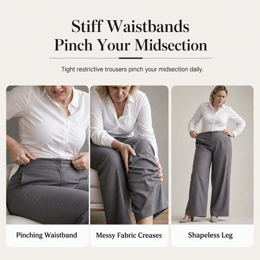 ⌛Limited-Time Offer-Women's Casual High Waisted Wide Leg Tailored Pants with Flowy Drape