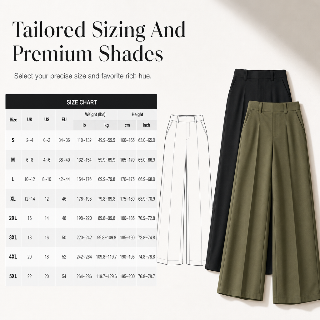⌛Limited-Time Offer-Women's Casual High Waisted Wide Leg Tailored Pants with Flowy Drape