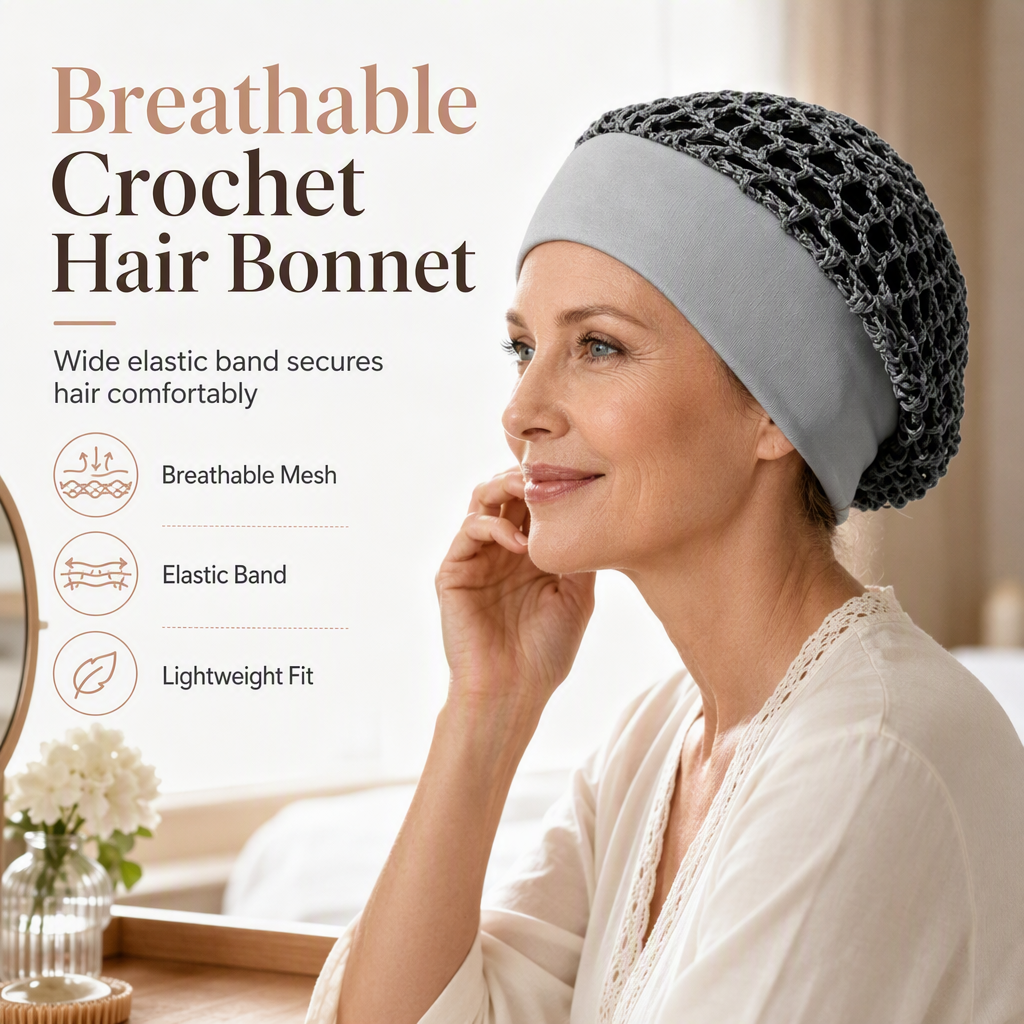 ⌛Limited-Time Offer-Elastic Breathable Wide Band Mesh Hair Net Cap Hollow Out Hair Cover