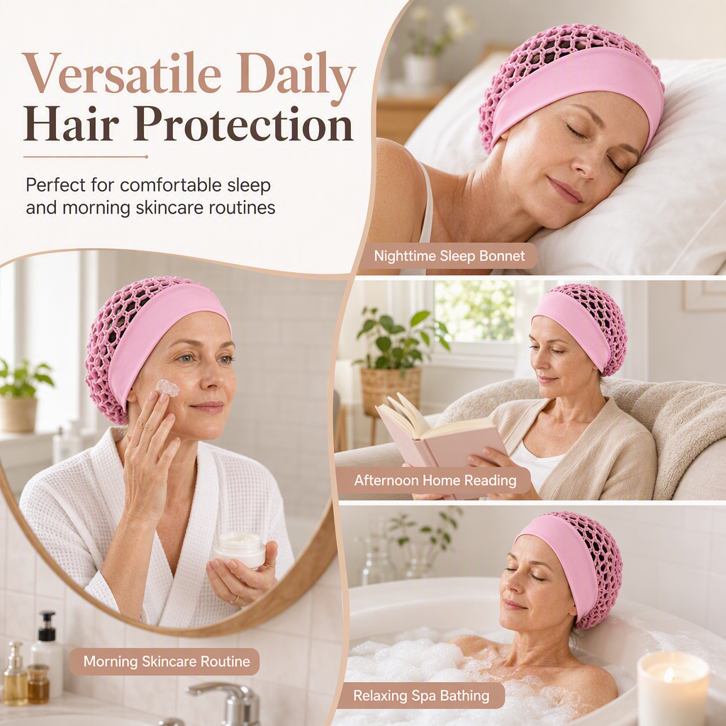 ⌛Limited-Time Offer-Elastic Breathable Wide Band Mesh Hair Net Cap Hollow Out Hair Cover