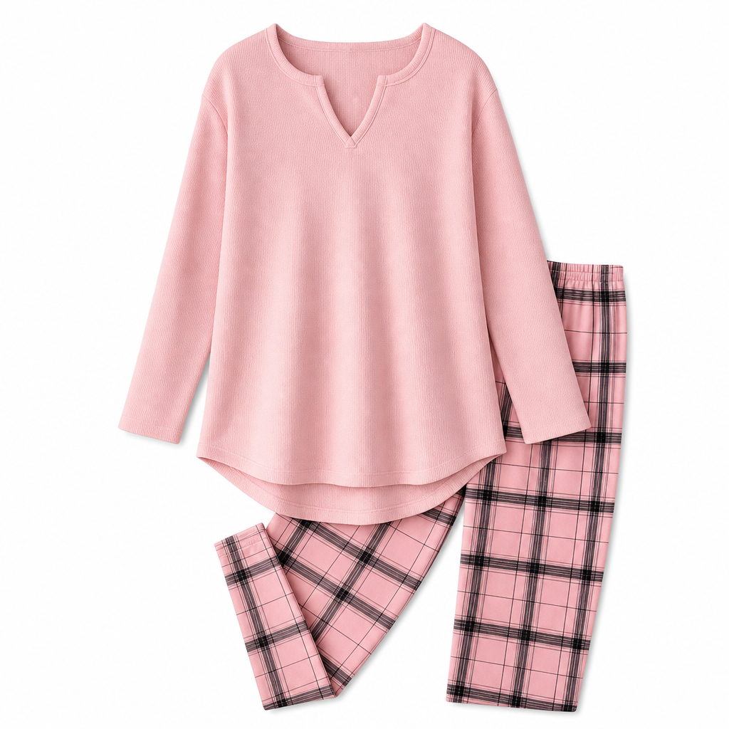 ⌛Limited-Time Offer-Women's Knit Top and Plaid Leggings Set