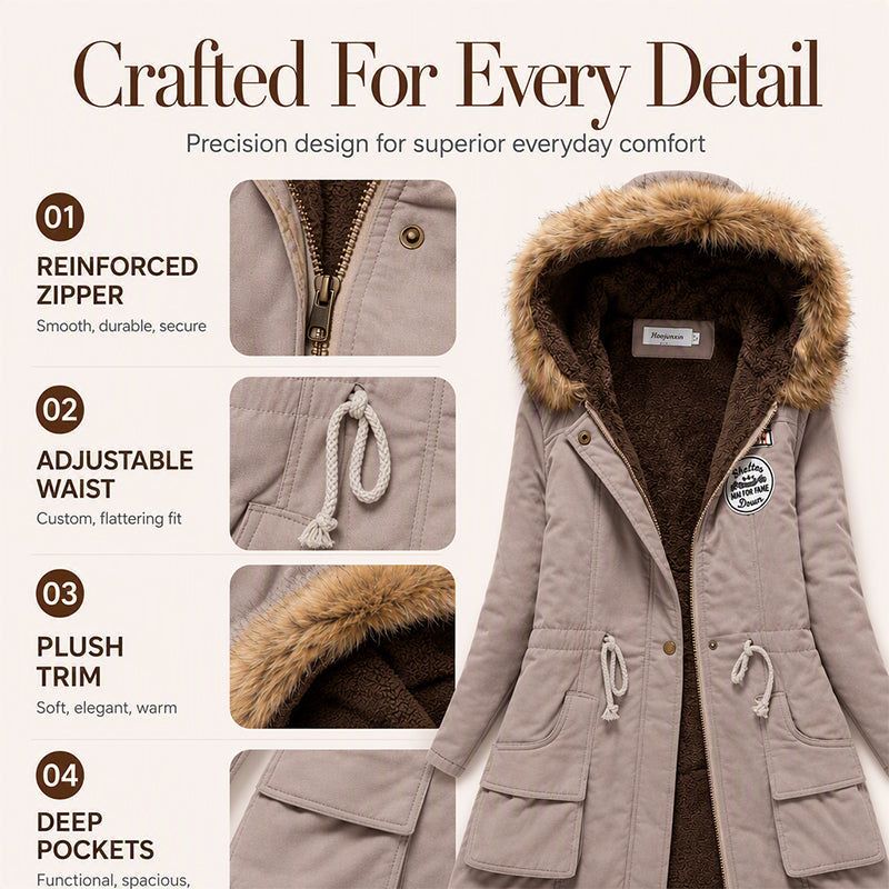 Women's Warm-Lined Hooded Parka Jacket