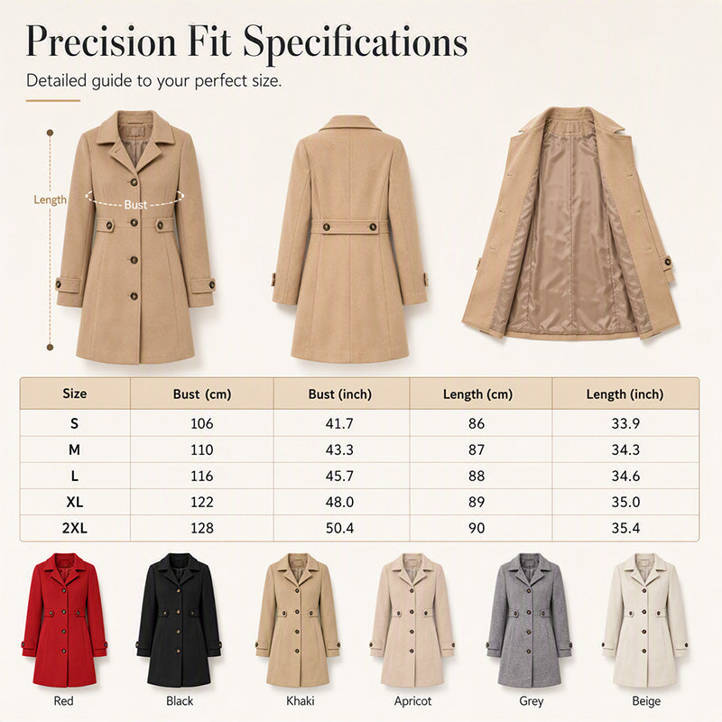 💖 Tailored to Flatter | Women's Belted Single-Breasted Slim Coat